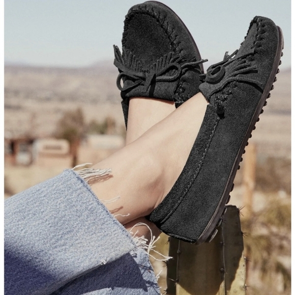 Ladies' Moccasin black suede  slip on Shoes Women's 11 new with tags - Picture 9 of 9